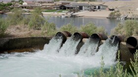Colorado River water is seen on the Fort Mojave Indian Tribe Reservation.
