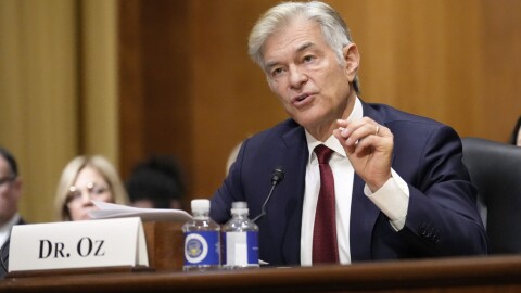 Dr. Mehmet Oz, President Donald Trump's pick to lead the Centers for Medicare and Medicaid Services, testifies at his confirmation hearing before the Senate Finance Committee on Capitol Hill in Washington, March 14, 2025.