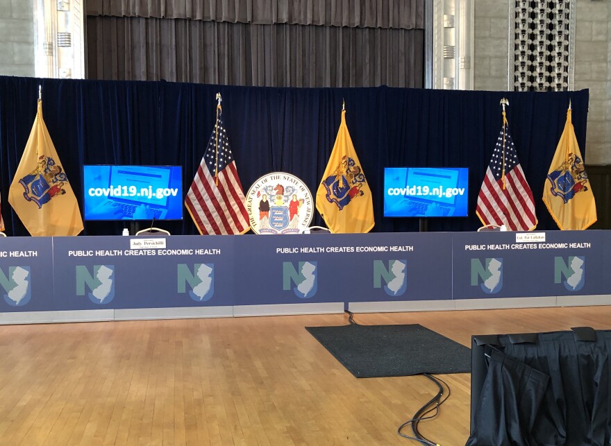 The Patriots Theater at the Trenton War Memorial is where New Jersey officials hold their COVID-19 briefings.