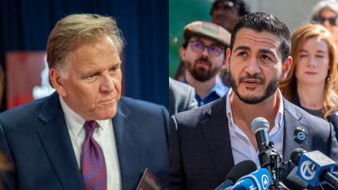 Both candidates for Michigan's U.S. Senate race, Republican Mike Rogers (left) and Democrat Abdul El-Sayed (right), have voiced support for moratoriums on data centers to some capacity.