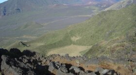 View of Haleakalā Crater from Pohaku Palaha.