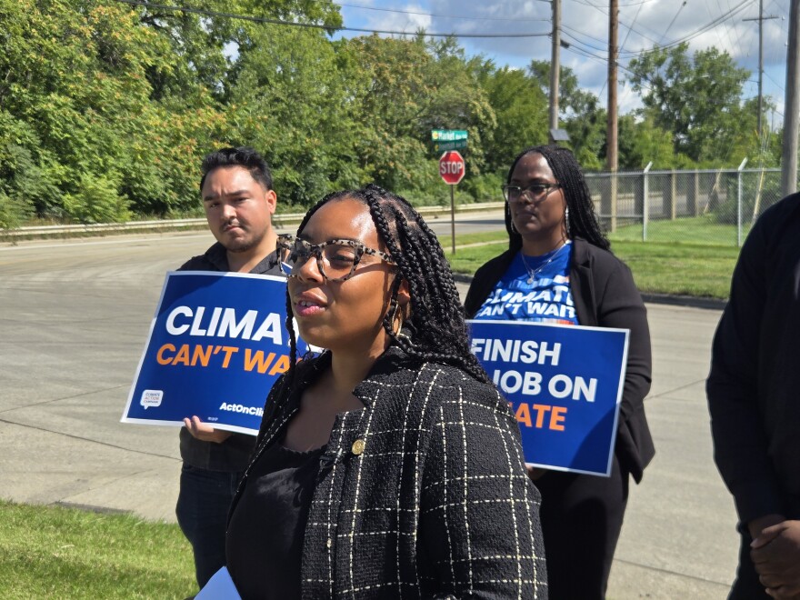 Grand Rapids residents protest the EPA's proposed rescission of Obama-era findings on carbon emissions.