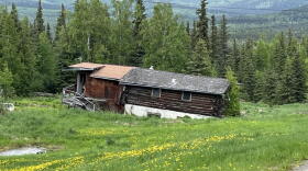 A sunken house in Fairbanks, Alaska. (Barbara Moran/WBUR)