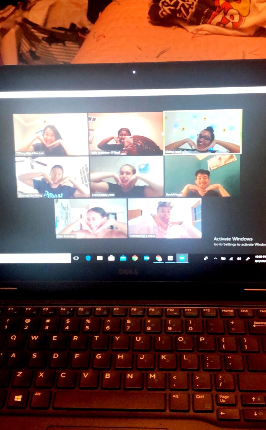 Faith Andrews is one of the Columbia University class of 2024 who is taking classes on line, at home. She's happy for friends who get to be on campus, but regular zoom calls make her wish she could be there, too.