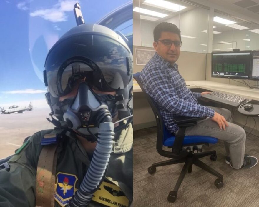 Hakimullah Hamim is now an analyst for Stillwater Insurance Group in Jacksonville, Florida. He said the transition to the office job after being a pilot for six years was difficult.