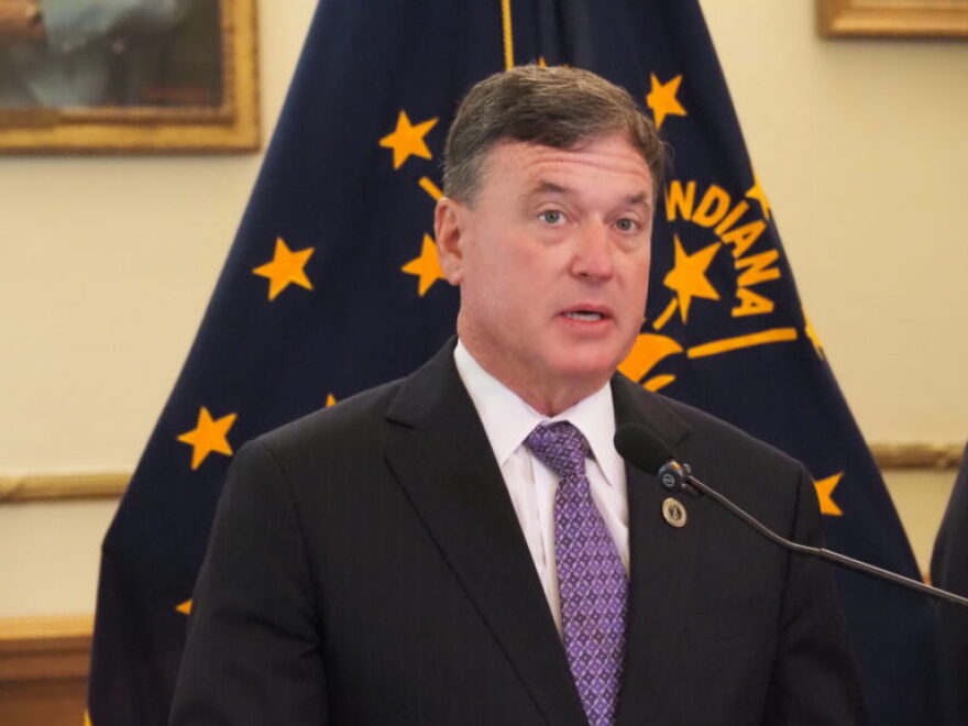 Indiana Attorney General Todd Rokita speaks at a news conference on Tuesday, Sept. 15, 2026.