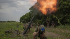 Ukrainian soldiers fire towards Russian positions on the frontline in Zaporizhzhia region, Ukraine, Saturday, June 24, 2023.