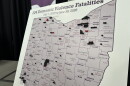 Pins mark domestic violence deaths around the state between July 2025 and June 2026.