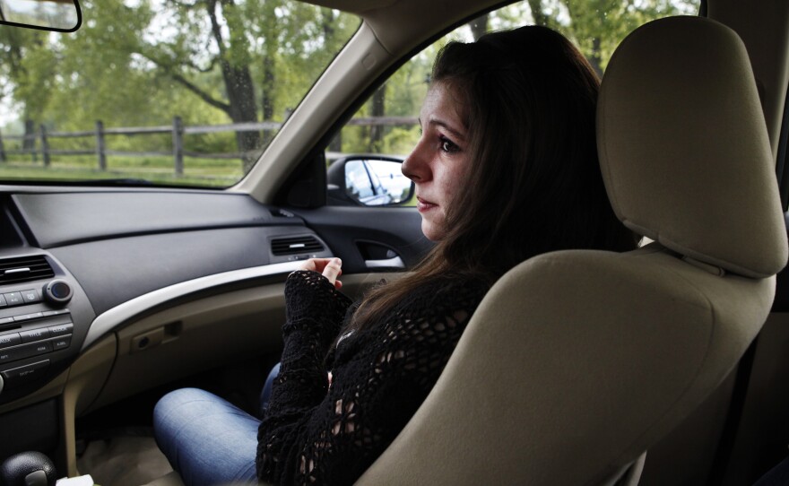 Darby Payne, 17, gets a ride to school from Mary O'Hearn, a SUCCESS case manager at Scavo.