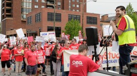 Columbus Education Association members rallied several times this year. One of their focuses was tax breaks the city gives to developers, but those abatements are not addressed in the new contract.