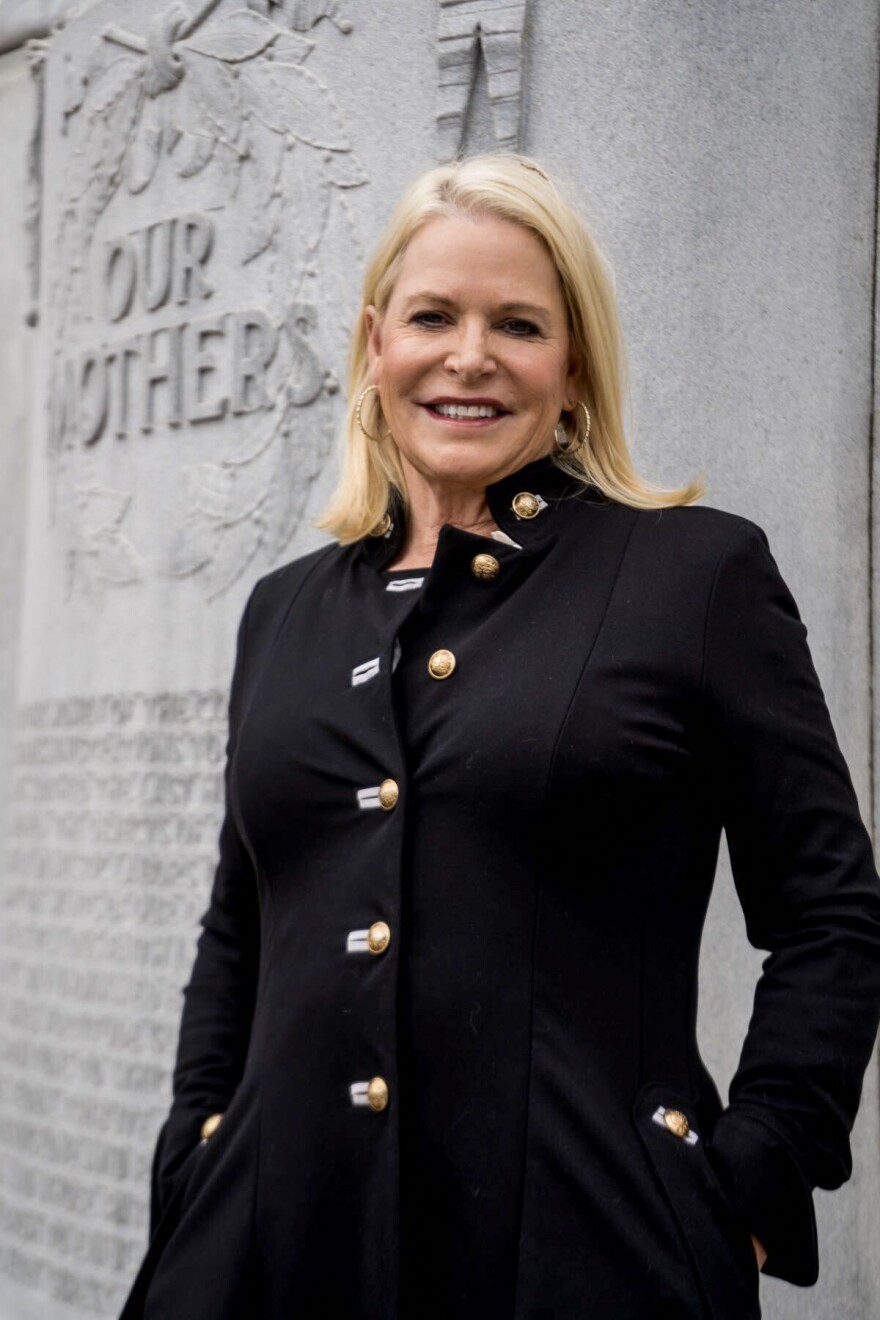 Anti-abortion activist Terri Herring stands outside the Mississippi State Capitol building on March 21, 2022 in Jackson, Mississippi.