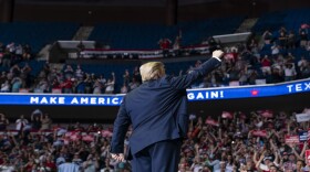 President Donald Trump arrives on stage to speak at a campaign rally at the BOK Center, Saturday, June 20, 2020, in Tulsa, Okla.