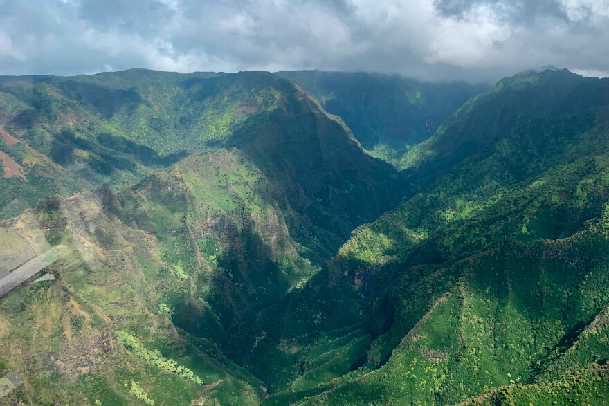 FILE - An area near the Nāpali Coast on the island of Kauaʻi in Hawaiʻi is seen from the air on Dec. 17, 2019.