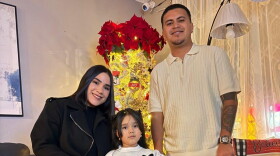 Ydienays Dominguez with her daughter Zoeh and her husband Anderson.