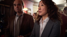 Sandra Oh and David Haig in a still from season one of "Killing Eve." (Courtesy BBC America)