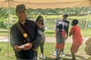 Sgt. Major Jarvis Rosier heads up the 2nd Infantry Regiment United States Colored Troops. He and his fellow soldiers show today's youngsters what living in a Civil War era encampment was like.