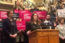 Crystal Quade announces legislation filed to stop requiring pelvic exams before an abortion at a press conference on Tuesday, March 3, 2020