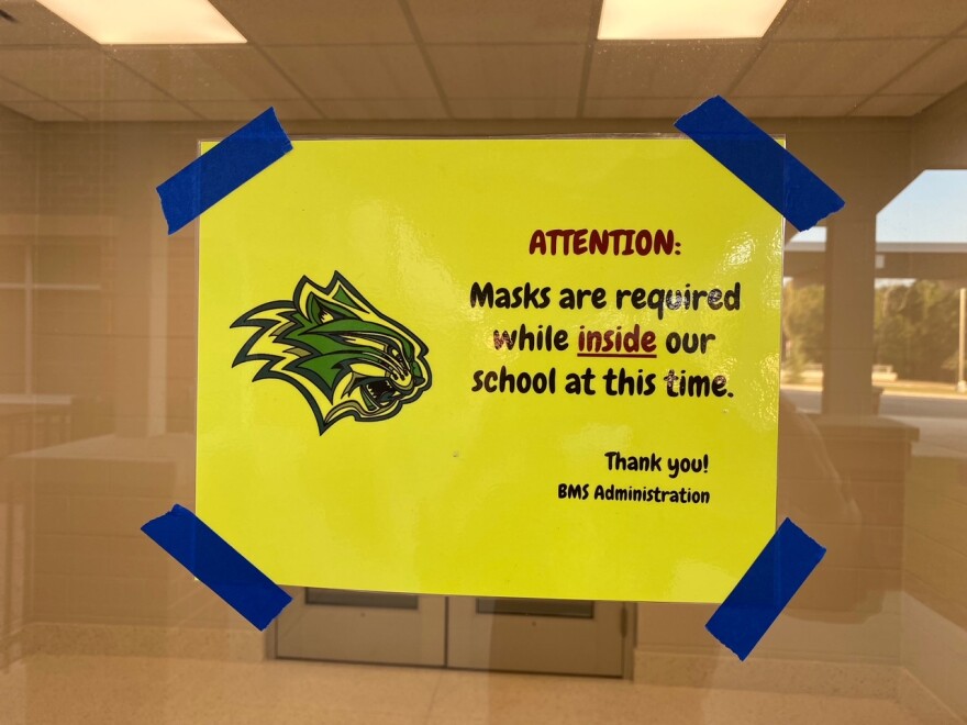 Sign at Belmont Middle School.