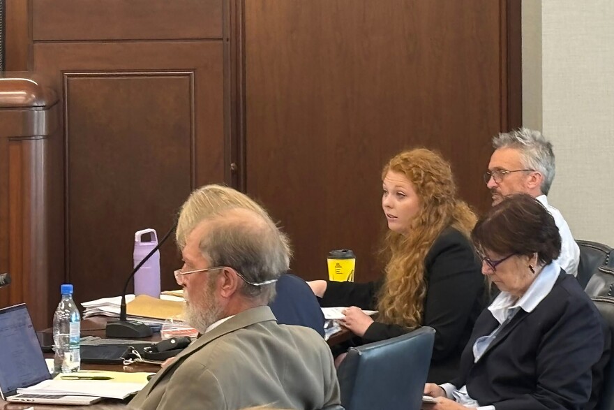 Assistant Attorney General Lindsay Barton questions witnesses from Spire during an Alabama Public Service Commission hearing.