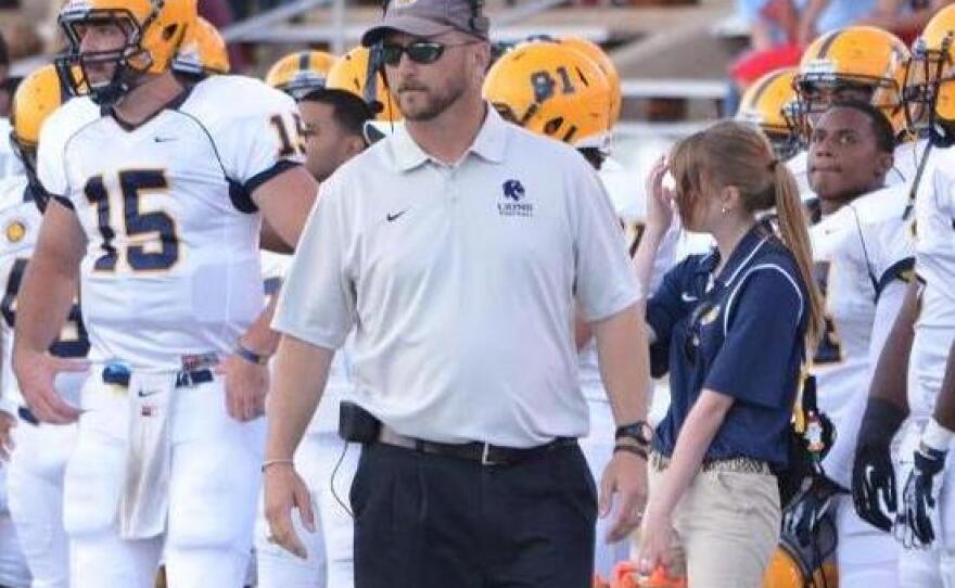 Colby Carthel, shown here coaching against West Texas A&M in Canyon in 2013, has the Lions in contention for the NCAA playoffs.