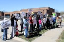 Several Wichita community members gathered on Saturday at Woodland Elementary School to protest its planned closure. The Wichita Board of Education will vote on Monday on a proposed timeline to close Woodland, L'Ouverture, OK and Pleasant Valley elementary schools as soon as next spring.