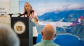 Hawaiian Airlines CEO Diana Birkett Rakow discusses the airline's $600 million investment plan at the Daniel K. Inouye International Airport. (January 5, 2026)