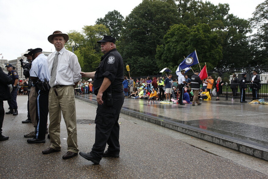 James Hansen being arrested in Washington D.C.