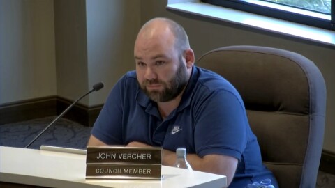 Mason City Council member John Vercher speaks during a meeting on July 6, 2026.
