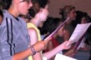 Lyric Opera campers during a vocal warm-up.