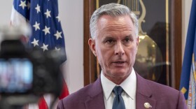 KBI Director Tony Mattivi appears at a press conference on Oct. 1, 2025, in Topeka, Kansas. He spoke to a legislative committee in January 2026, encouraging lawmakers to advance a bill that requires all school employees to submit to fingerprint-based background checks.