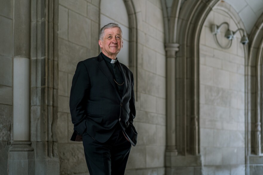 Cardinal Blase Cupich stands outside of the Archdiocese of Chicago Pastoral Center on Wednesday. Cupich has served as the archbishop of the Archdiocese of Chicago since 2014.