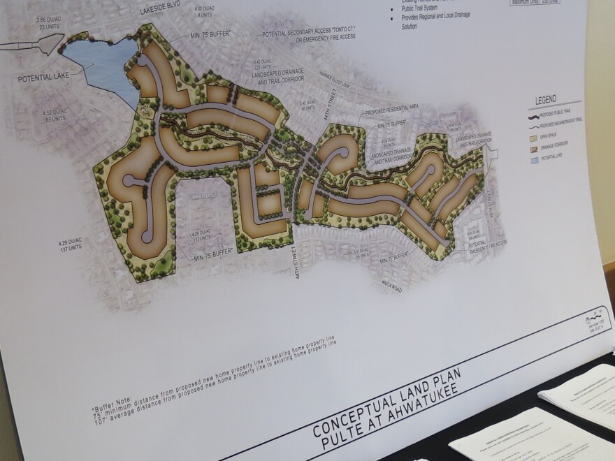 A map of the new home development the Pulte Group has proposed for the Ahwatukee Lakes Golf Course.