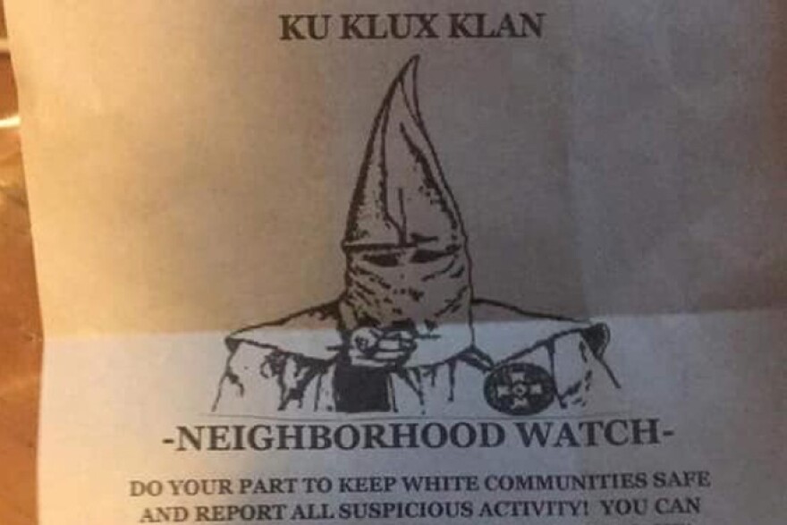A KKK flyer found Monday morning in Bloomington.