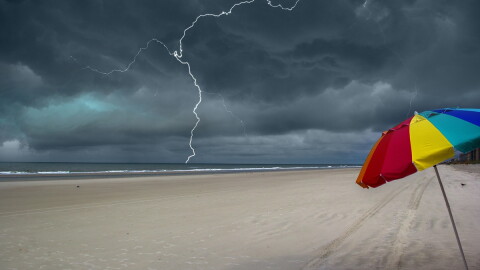 Storm approaching the beach in Jacksonville, Florida.