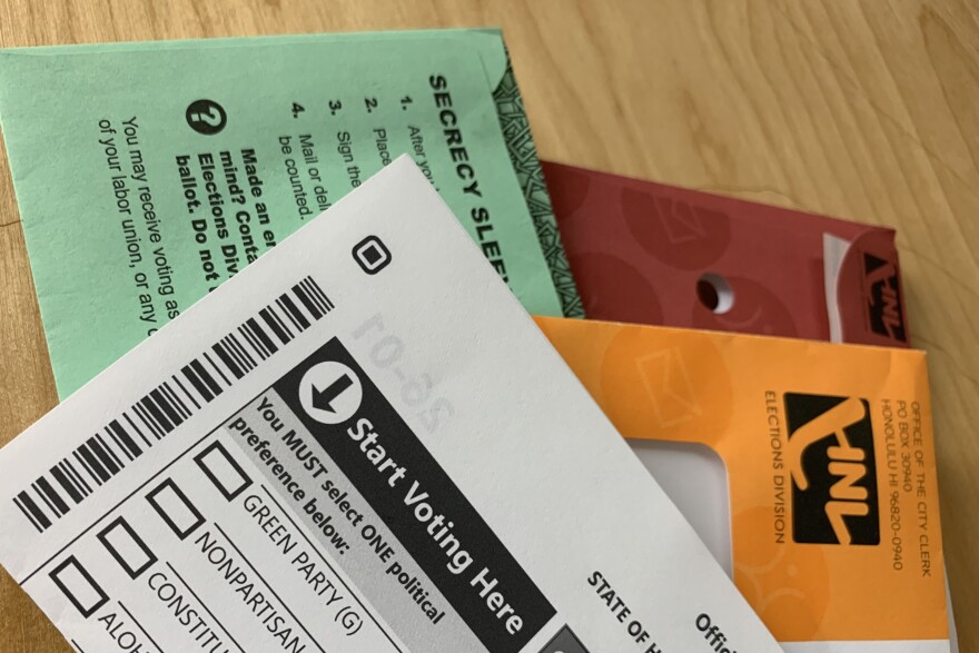 FILE - Ballot in the 2022 Hawaiʻi primary election.