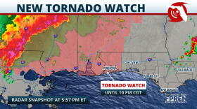 Tornado Watch Issued for Parts of the Western Florida Panhandle 