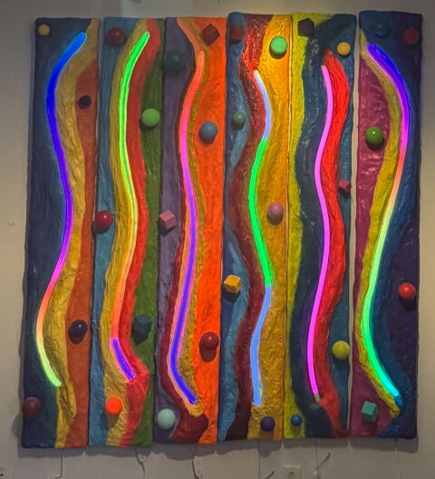 "Fluid Light Symphony" by Joel Shapses is one of 16 'nocturnal works of art' on view during the November 4 'Art After Dark.'