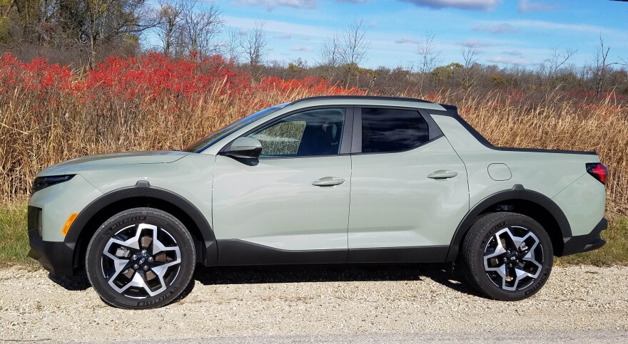 Hyundai based the Santa Cruz on its Tucson crossover — a biggish compact with unit-body construction so it behaves like a car, not a truck. Designers worked hard to keep the interior roomy and then turned the rear from an enclosed hatch to a multi-function compact pickup bed.