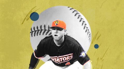 Luke Mann playing for the Las Vegas Aviators 
