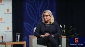 Congresswoman Liz Cheney spoke to Syracuse University students, faculty and staff October 3. (Credit: Syracuse University)