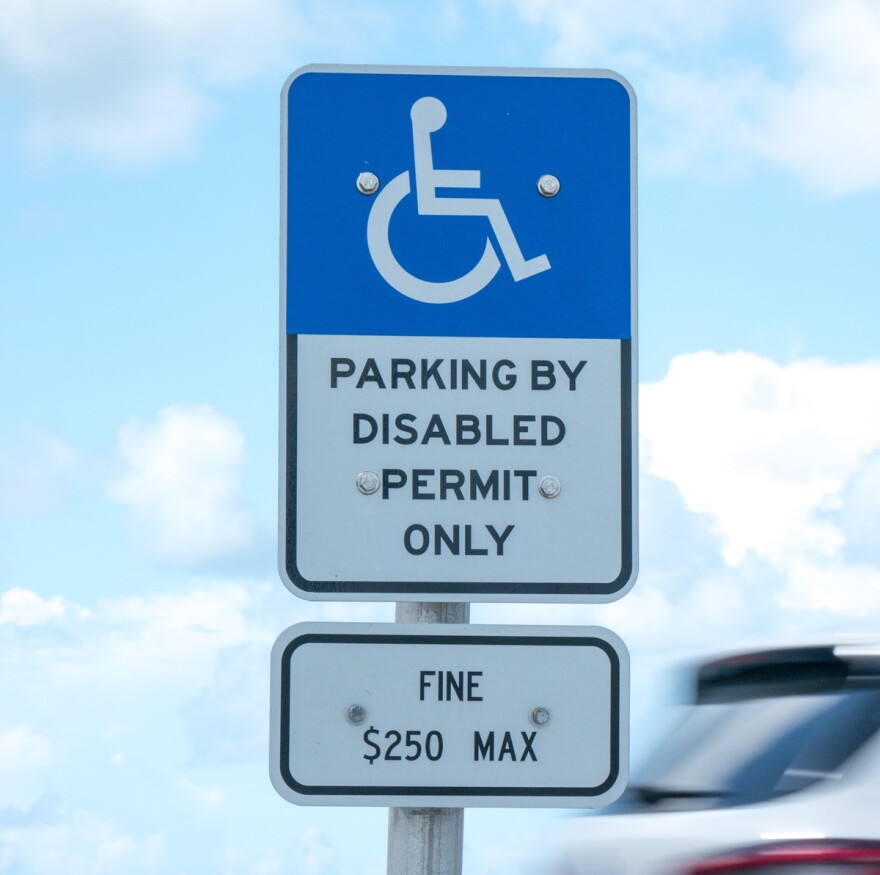A Florida disabled parking permit sign