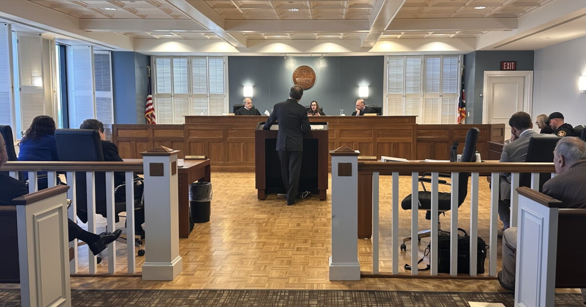Mark Wallach with Vouchers Hurt Ohio argues the lawsuit over the EdChoice voucher program before the Tenth District Court of Appeals on May 12, 2026.