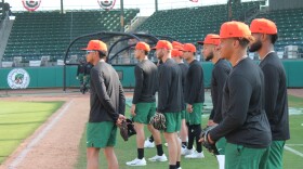 The Wood Ducks prepare for their opening day game against the Kannapolis Cannon Ballers.