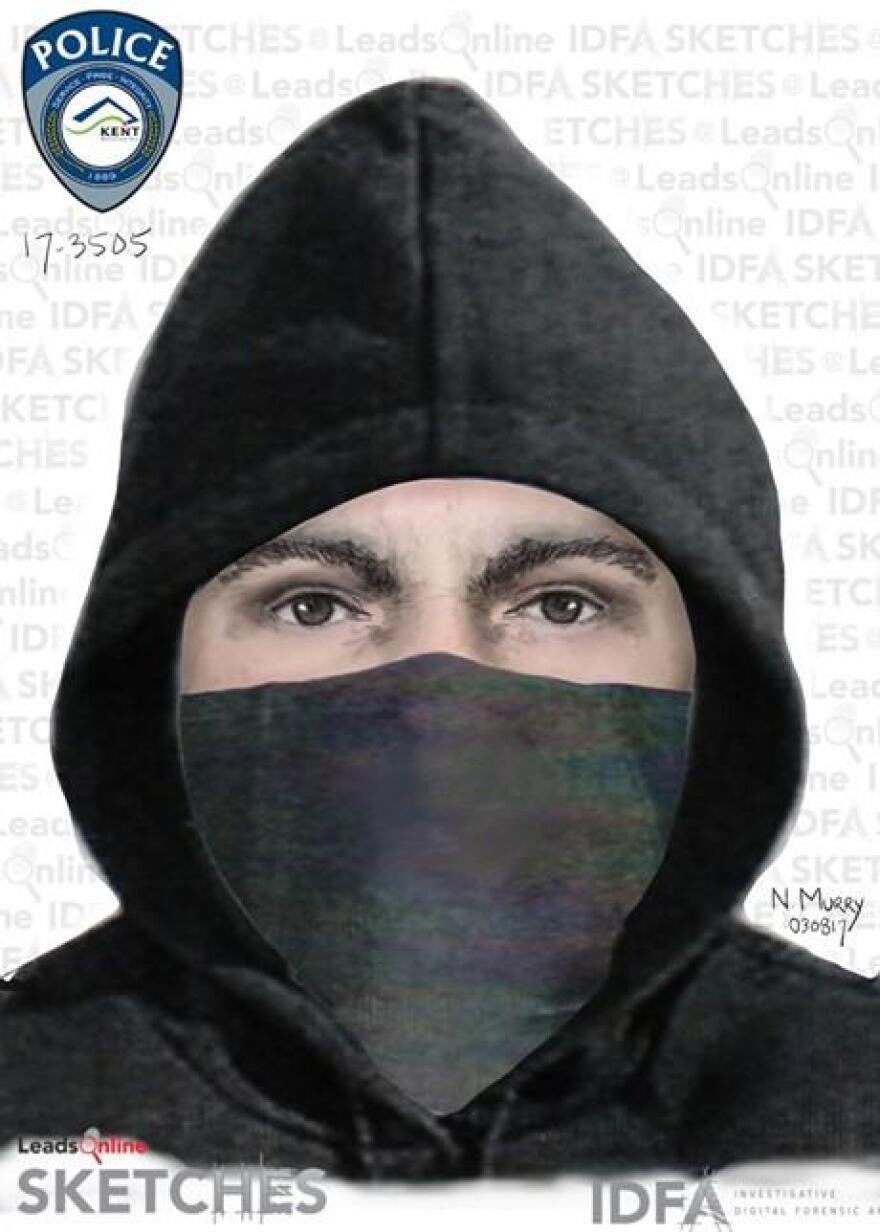 Sketch of a possible suspect in the shooting of a Sikh man in Kent.