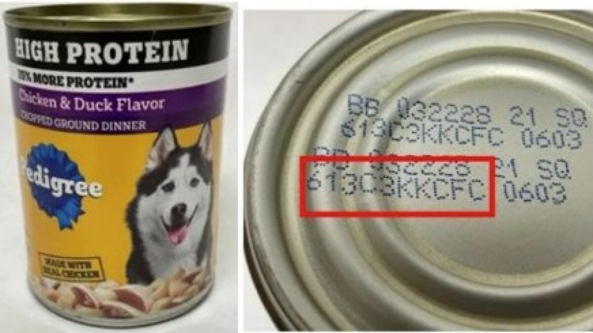 Voluntary recall of two lots of PEDIGREE can chopped chicken duck flavor dog food due to potential fraudulent distribution of product News PBS NPR for Southwest Florida