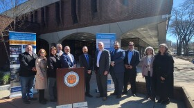 Schenectady County, New Lebanon, and state officials at a Climate Smart Community recognition ceremony in Schenectady on April 26th.