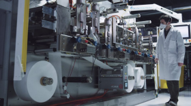 Photo courtesy of ivWatch. The Blox mask being manufactured in Newport News, VA. Each mask comes with a scannable QR code that shows you how well it filters air.