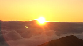 The sun rising in Haleakala, Hawaii.