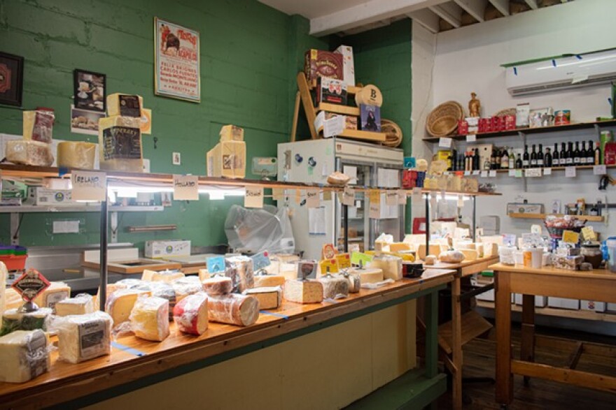 The cheese counter at VM Giordano Inc. — European Cheese Shop.