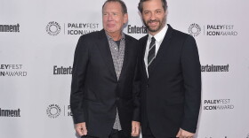 Gary Shandling and Judd Apatow attend The Paley Center For Media's 2014 PaleyFest Icon Award announcement on March 10, 2014. (Alberto E. Rodriguez/Getty Images)